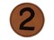 Number 2 Two Cute Typewriter Font Round Iron-On Engraved Faux Leather Patch Applique - 2.5"